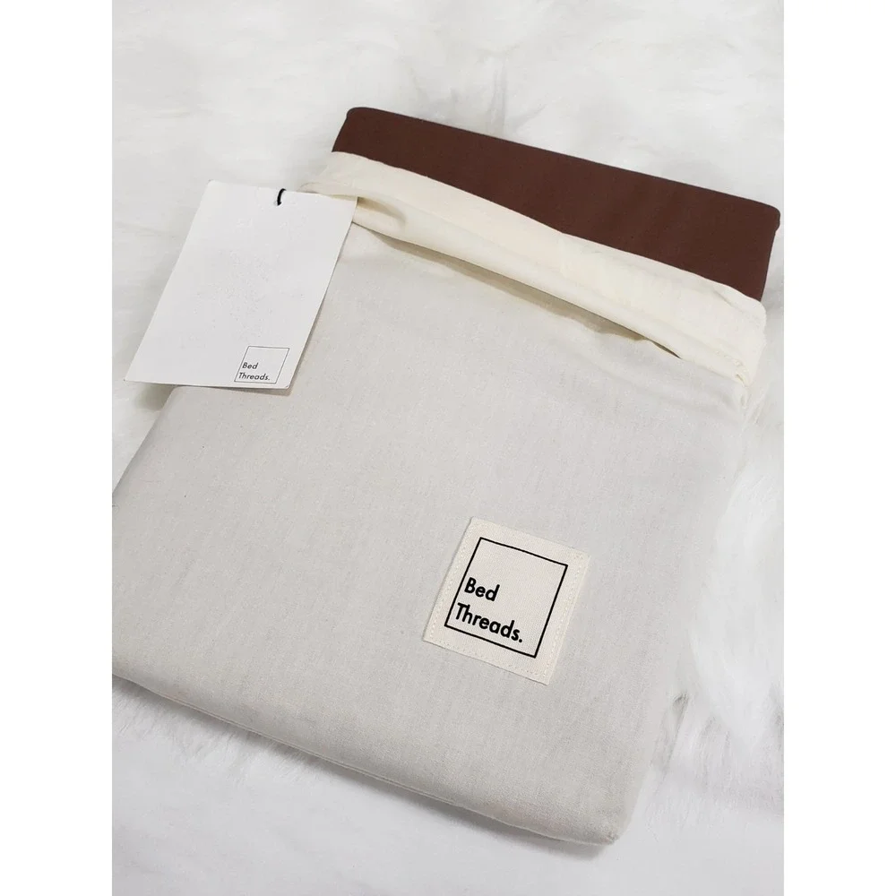 NEW ESPRESSO ORGANIC COTTON Bed Threads Pillowcases (Set of Two) STANDARD